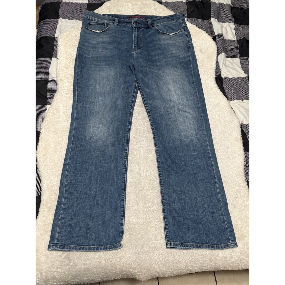 Lucky Brand 181 Slim Straight Men's 44x34 Blue Jeans Denim Pants Stretch
